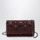 Christian Louboutin Paloma Studded Suede Wallet On Chain Burgundy