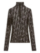 Courregès High-Neck Top With Lace Panels
