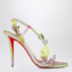 Christian Louboutin Fruit Pink Sandals In Multicoloured Botanicalprint Satin Crêpe