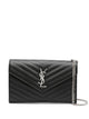 Saint Laurent Classic Cassandre Chain Wallet In Grain De Poudre Leather