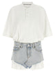 Alexander Wang Denim Skirt Polo Dress