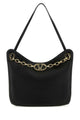 Valentino Garavani Black Leather Vlogo Moon Shopping Bag