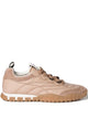 Miu Miu Miu Miu Women's Pink-Beige Tyre Runners Combining Recycled Technical Fabric, Suede, And Tire-Tread Rubber Soles