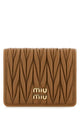 Miu Miu Small Matelassé Nappa Leather Wallet With Snap Closure