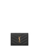 Saint Laurent Chevron-Stitch Credit Card Holder