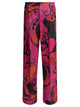 Emilio Pucci Orchidee Fuchsia Silk Acetate Polyester Casual Pants