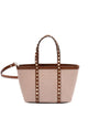Valentino Garavani Two-Tone Canvas Medium Rockstud Handbag
