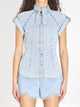 Zimmermann Bow-Tie Denim Top