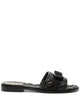 Ferragamo Black Leather Slip-On Flats