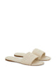 Ferragamo Off-White Lambskin Slip-On Sandals