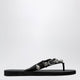 Balenciaga Black Rubber Cagole Thong Slippers