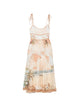 Zimmermann Map-Print Tie-Strap Midi Dress