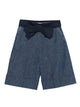 Valentino Bow-Embellished Denim Shorts