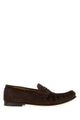 Fendi Dark Brown Suede Crosta Loafers