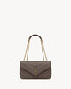 Saint Laurent Dark Brown Leather Medium Loulou Shoulder Bag