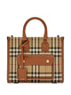 Burberry Mini Freya Tote Bag In Burberry Check Coated Cotton Blend
