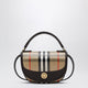 Burberry Highlands Mini Bag In Cotton And Linen Sand