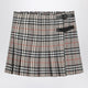 Burberry Grey Wool Kilt Skirt With Check Pattern