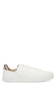 Burberry Set Sneakers In White Leather And Check