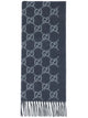 Gucci Gg Blue Cashmere Scarf
