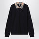 Burberry Black Long-Sleeved Cotton Polo Shirt