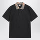 Burberry Dark Grey Polo Shirt With Check Collar
