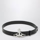 Vivienne Westwood Leather Belt With Orb Buckle In Black