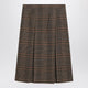 Saint Laurent Prince Of Wales Wool Midi Skirt