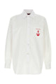 Gucci White Cotton Shirt With Logo Embroidery