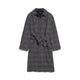 Balenciaga Raglan One Layer Coat In Black/Grey Check