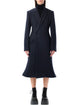 Balenciaga Godet Brushed Wool Midi Coat