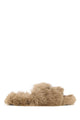 Balenciaga Beige Eco Fur Slippers