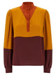 Saint Laurent Color-Block Blouse