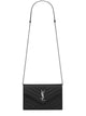 Saint Laurent Cassandre Envelope Chain Wallet In Grain De Poudre Leather