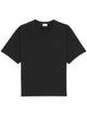 Saint Laurent Black Oversized Cotton Tshirt With Cassandre Logo