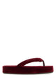 Balenciaga Tiziano Red Velvet Jet Lag Thong Slippers