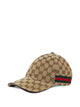 Gucci Crafted In Italy From Sand And Dark Brown Gg Canvas, This Gucci Baseball Cap Features The Signature Green And Red Web Stripe Inserts Along The Sides, A Breathable Lining, And An Adjustable Bu