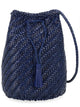 Dragon Difussion Blue Leather Clutch
