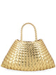 Dragon Difussion Gold Leather Shoulder Bag