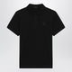 Moncler Black Cotton Piqué Polo Shirt With Logo Patch