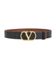 Valentino Garavani Rever Belt Natural Black Heb Gold