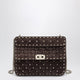 Valentino Garavani Rockstud Spike Medium Brown Suede Shoulder Bag