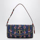 Valentino Garavani Blue Vlogo Signature Bag With Beaded Embroidery