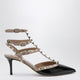 Valentino Garavani Rockstud Strap Pumps In Patent Leather, Black/Powder