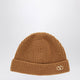 Valentino Garavani Camel Vlogo Signature Cashmere Beanie