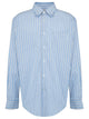 Saint Laurent Cassandre Shirt In Striped Cotton Poplin
