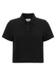 Saint Laurent 'Cassandre' Crop Polo Shirt