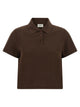 Saint Laurent 'Cassandre' Crop Polo Shirt