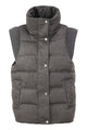 Peserico Padded Gilet With High Neck And Lurex Knit Details
