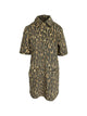 Ganni Mc Denim Animal Print Short Dress